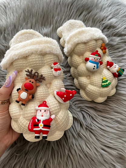 Funny DIY Bubble Slippers Furry House Slides for Chirstmas Coffee Jasper