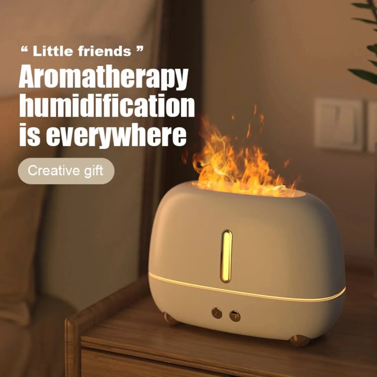 Stylish and Compact USB Flame Aromatherapy Machine with Visible Water Maroon Asteria