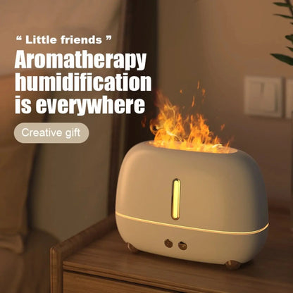 Stylish and Compact USB Flame Aromatherapy Machine with Visible Water Maroon Asteria