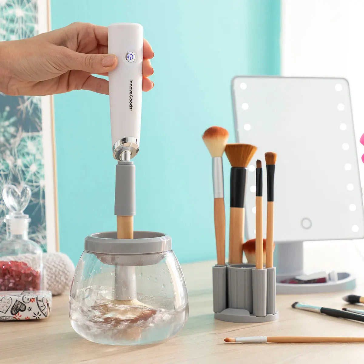 Automatic Make-up Brush Cleaner and Dryer Maklin InnovaGoods Bigbuy