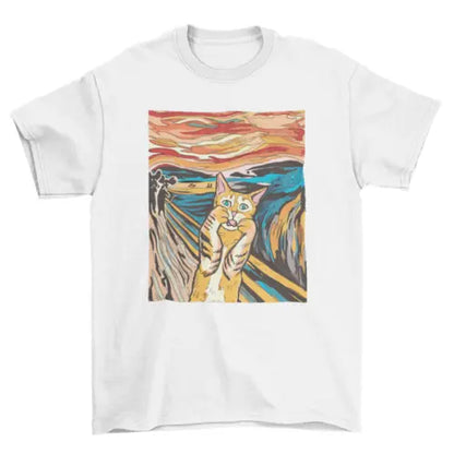 The Scream parody cat t-shirt Turquoise Theseus