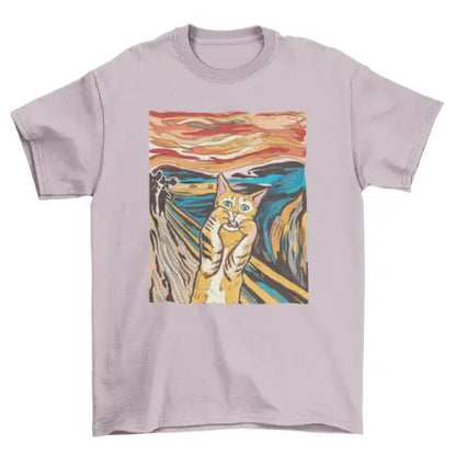 The Scream parody cat t-shirt Turquoise Theseus