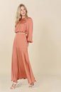 Dressed up satin two-piece mermaid dress set Coral Vanilla