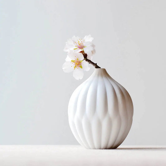 Petite Textured Porcelain Vase Tan Crius