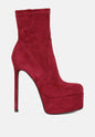 Clubbing High Heele Platform Ankle Boots Ruby Smudge