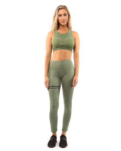 Huntington Set - Leggings & Sports Bra - Olive Green Lazurite