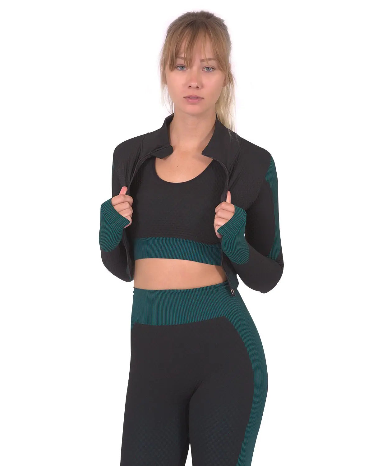 Trois Seamless Sports Jacket - Black with Blue Lazurite