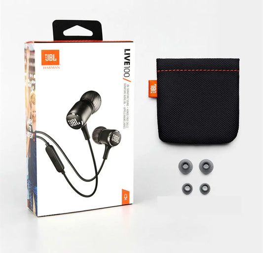 JBL LIVE100 3.5mm Wired Earphones Stereo Sound Line Control Teal Simba