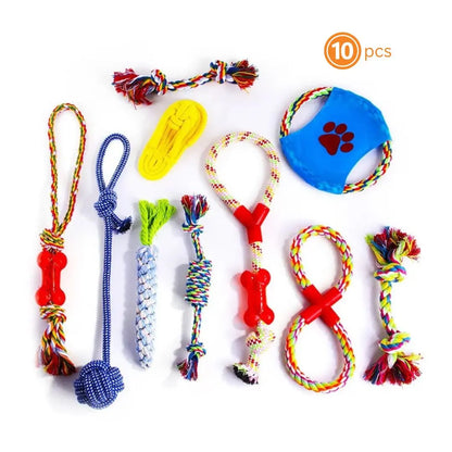 Fast Shipping 10 pcs Assorted Braided Cotton Rope dog Chew toys Teal Zeus