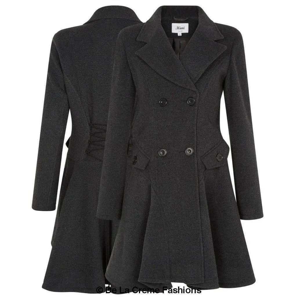 Wool Blend Double Breasted Skater Coat (1102) Rose Eleusis