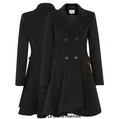 Wool Blend Double Breasted Skater Coat (1102) Rose Eleusis