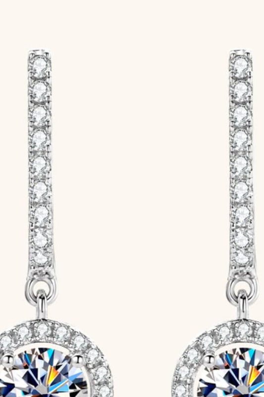 2 Carat Moissanite 925 Sterling Silver Drop Earrings Trendsi