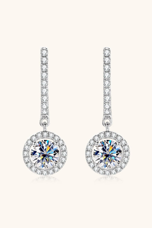 2 Carat Moissanite 925 Sterling Silver Drop Earrings Trendsi