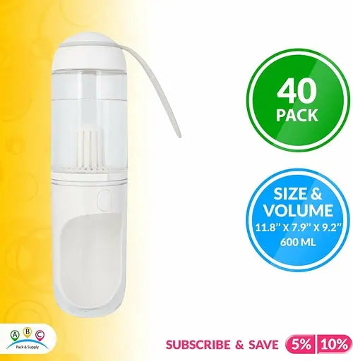 ABC Portable Dog Water Bottle Dispenser 360ml, White Travel Dog Water Tan Arachne