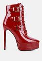 Gangup High Heeled Stiletto Boots Ruby Smudge