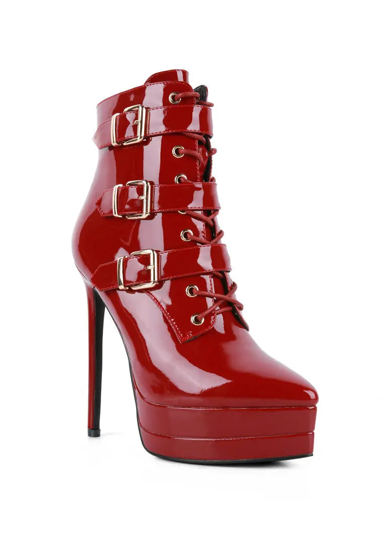 Gangup High Heeled Stiletto Boots Ruby Smudge