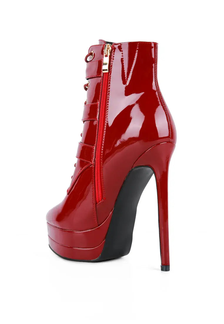 Gangup High Heeled Stiletto Boots Ruby Smudge