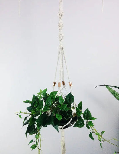 Macrame plant hanger, hanging planter, copper Silver Simba