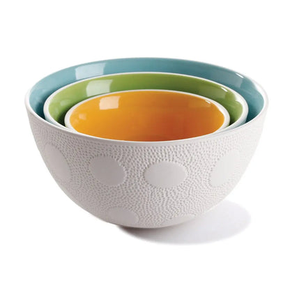 Nesting textured bowls - set of 3 Tan Crius