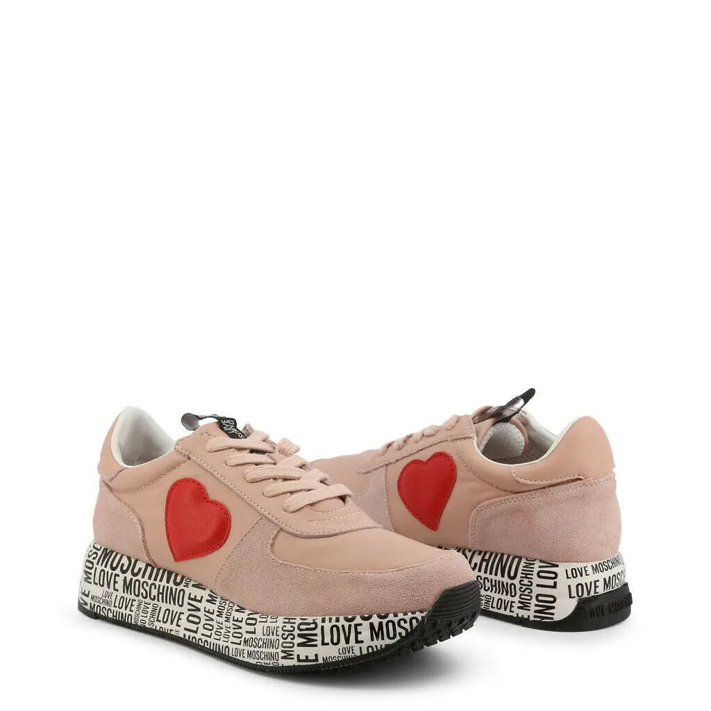 Pink Heart Sneakers Burgundy Hera