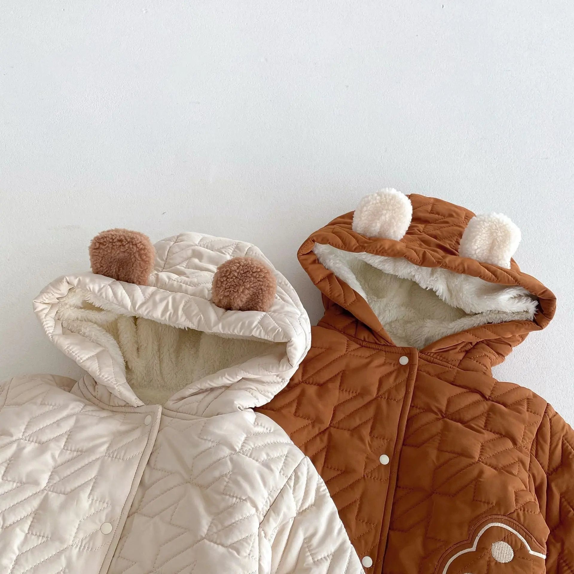 Winter Infant Baby Unisex Teddy Paws Pattern Long Sleeves Coat With Chocolate Lily