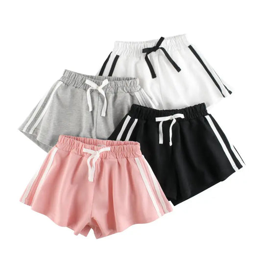 Baby Girl Solid Color Drawstring Design Casual Shorts In Summer Chocolate Lily