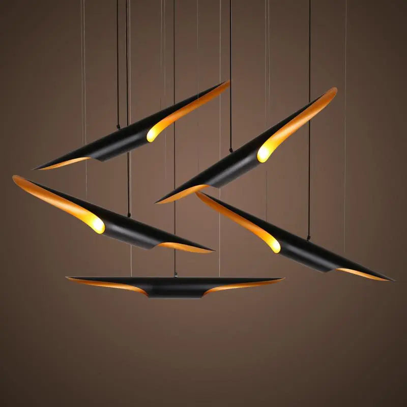 2019 Nordic retro tubular Pendant Light Black Aluminum Pendant Lamp Blue Charlie