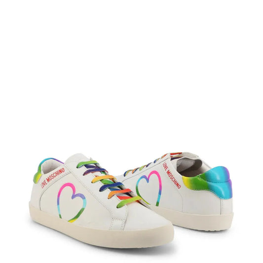 Moschino Rainbow Heart Sneakers Burgundy Hera