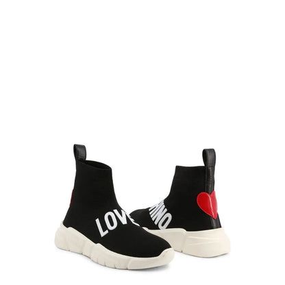 Moschino High Top Sock Sneakers Burgundy Hera